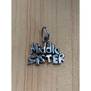 925 Middle Sister Sterling Silver Jewelry Charm